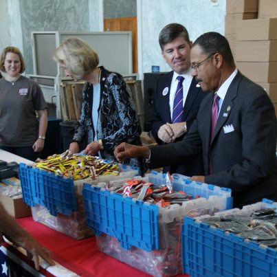 Photo: Started off the day by stuffing care packages for the troops with the Congressional USO Caucus.