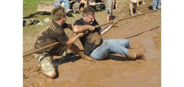Photo: Here's a fun shot from the Daily Mail article on the Prattsville MudFest this weekend.  Part of the activities during the MudFest was a tug-of-war.  This photo is of Town Supervisor Kory O'Hara and I...my wife Mary Jo was part of the opposing team.  Here's a link to the article: http://www.thedailymail.net/articles/2012/08/28/news/doc503c5a1425f6b289560690.txt.