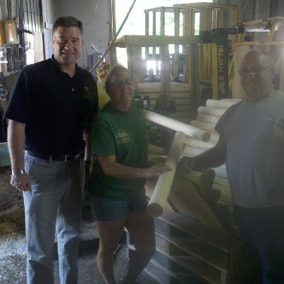 Photo: Here at Dimensional Hardware in Prattsville today, marking the one year anniversary of Hurricane Irene hitting the town and region.  This picture is with Connie and Bill Briggs, the owners...over 50% of this company's baseball bats end up in the major leagues.