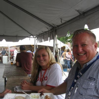 Photo: Mike enjoys traditional Polish food at the Taste of Polonia with Dominika Przybyl, former 5th district intern and Les Sraga of Stawski Distributing.  Held at the Copernicus Center, the Taste of Polonia features old-fashioned food and live music from Poland.