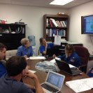 Photo: NOAA Administrator Dr. Jane Lubchenco participates in a mission briefing before a NOAA WP-3D Orion hurricane hunter flight into Tropical Storm Isaac, 8/26/12. Photo: NOAA.