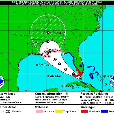 Photo: NOAA's National Hurricane Center 11:00 a.m. advisory says Tropical Storm Isaac is lashing South Florida and the Florida Keys. Be prepared and stay informed - http://www.nhc.noaa.gov/