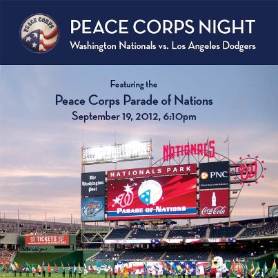 Photo: Join us for Peace Corps Night at Nationals Park on Wednesday, September 19! Tickets are available at www.nationals.com/peacecorps