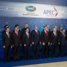 Photo: U.S. Secretary of State Hillary Rodham Clinton poses with the Asia-Pacific Economic Cooperation (APEC) Leaders for a group photo in Vladivostok, Russia, September 9, 2012. [State Department photo by William Ng/Public Domain]