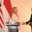 Photo: U.S. Secretary of State Hillary Rodham Clinton delivers remarks with Indonesian Foreign Minister Raden Mohammad Marty Muliana Natalegawa during a press conference after their meeting in Jakarta, Indonesia, September 3, 2012. You can read their joint remarks here: www.state.gov/secretary/rm/2012/09/197279.htm. [State Department photo/ Public Domain]