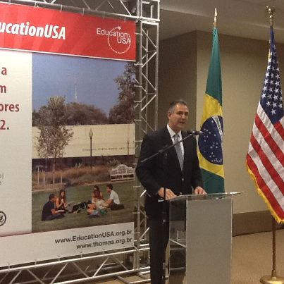 Photo: Brasilia, Brazil - Under Secretary Sanchez speaks at the opening of the EducationUSA education fair in Brasilia, Brazil on September 1, 2012