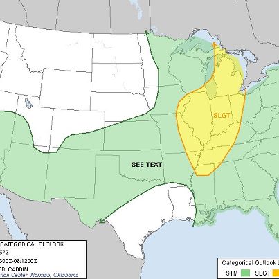 Photo: Severe Thunderstorms Possible on Wednesday from Great Lakes to Lower Mississippi Valley

The NWS Storm Prediction Center is forecasting a risk of severe thunderstorms Wednesday afternoon and evening for parts of the Great Lakes across the Ohio and Tennessee Valleys and into northern Mississippi. The main threats will be large hail and damaging wind, especially for parts of Indiana and Illinois. Details...

http://go.usa.gov/Rvk