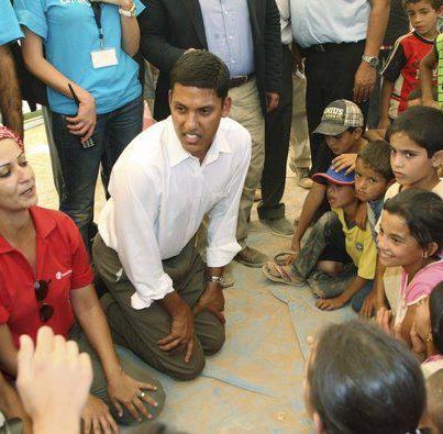 Photo: Administrator Shah speaks to the children of Syrian refugees during his visit to the Za'atri refugee camp yesterday. Read more: http://ow.ly/duAFk

Photo Credit:REUTERS/Majed Jaber
