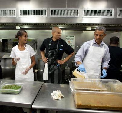 Photo: Photo: President Obama and daughter Malia participate in a service project to commemorate the September 11th National Day of Service and Remembrance at DC Central Kitchen in Washington, D.C., Sept. 10, 2011. (Official White House Photo by Pete Souza) 

Learn more about service opportunities in your area & sign up to join the 9/11 Day movement: http://www.serve.gov/