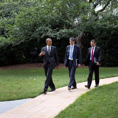 Photo: Photo of the Day: President Obama walks from the Oval Office to the South Lawn with Chief of Staff Jack Lew and Senior Advisor David Plouffe, Aug. 23, 2012. (Official White House Photo by Pete Souza) Check out more photos: http://wh.gov/photos