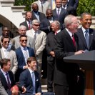 Photo: President Barack Obama welcomes the four-time Super Bowl Champion New York Giants to the South Lawn of the White House, June 8, 2012 to honor the team for their Super Bowl XLVI victory. (Official White House Photo by Pete Souza)