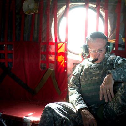 Photo: Gen. Dempsey aboard a CH-47 traveling from Bagram to Kabul, Afghanistan, for meeting with ISAF, CENTCOM, State Dept. and Afghanistan military leadership Aug. 20, 2012.