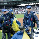 Photo: PR1 Tom Kinn and retired Navy SEAL Jim Woods after landing at Wrigley Field, August 15 2012