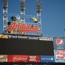Photo: PR1 Tom Kinn flies his canopy into Progressive Field during a practice jup, Friday August 31 2012