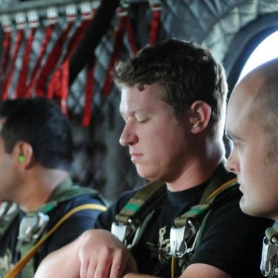 Photo: Photo of the Day: Soldiers with the Texas Army National Guard's 36th Infantry Division ready themselves aboard a CH-47 Chinook just prior to a deliberate water airborne drop.