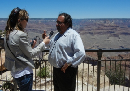 Grijalva Speaks To a Reporter at Grand Canyon Protection Ceremony June 20 