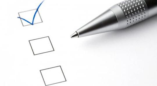 checklist with pen