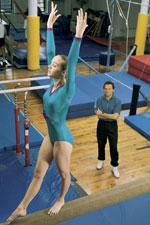 Girl doing gymnastics