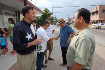 Congressman Olson speaks with constituents at Hispanic Heritage Day in Rosenberg