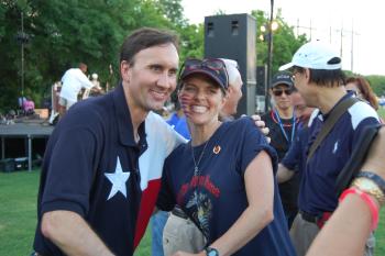 July 4th in Sugar Land - Congressman Olson with Michelle Greer mother of fallen Marine Garret Gamble