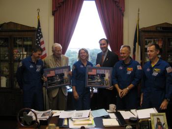 Congressman Olson at a ceremony honoring Chairman Hall and the STS-135 crew