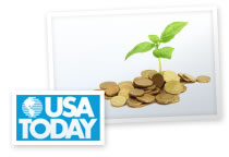 Image of the USA Today logo and a plant growing out of gold coins.