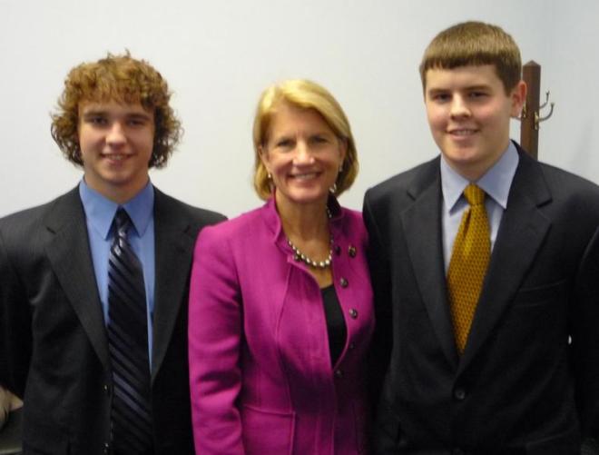 Capito with students from Jackson County