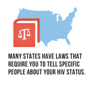 Many states have laws that require you to tell specific people aout your HIV status