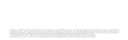 See how the skills you learn as a soldier in the U.S. Army match up with unique careers in civilian life.