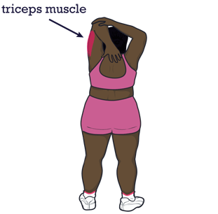 Illustration of girl doing a tricep stretch