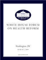 cover of report White House Forum on Health Reform Report