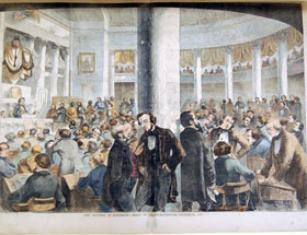 The Meeting of Congress–Hall of Representatives, Harper's Weekly, 1857 wood engraving