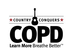 Black and white logo: Country Conquers COPD - Learn more, breathe better