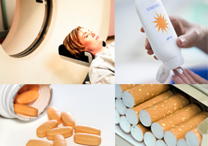 sunscreen, pills, cigarettes, medical imaging device