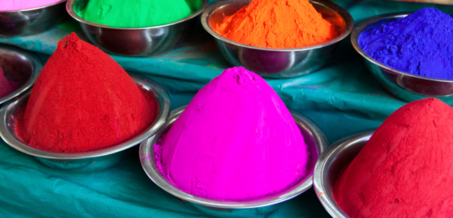 Photo of different colored dyes