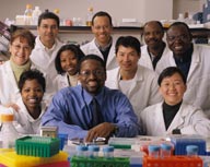 Dr. Gary Gibbons and laboratory personnel