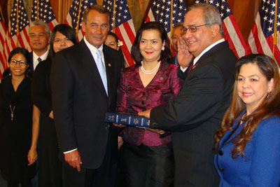 Gregorio Kilili Camacho Sablan took the oath of office for the 112th Congress on January 5, 2011, beginning his second term of office, and the second Congress in which the people of the Northern Mariana Islands have representation.