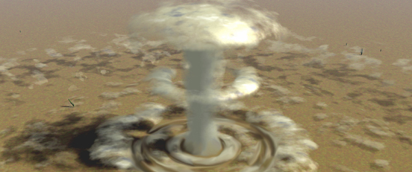Nuclear mushroom cloud explosion