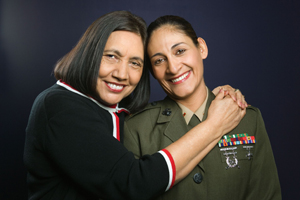 female veteran and her mother