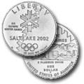 Silver Uncirculated 2002 Olympic Winter Games Commemorative Coin