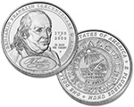 Benjamin Franklin "Founding Father" Silver Dollar Uncirculated