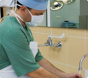 Surgeon Washing His Hands