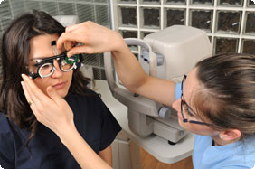 Woman Getting Eye Examination
