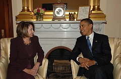 Congresswoman Pelosi meets with President Barack Obama