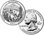 Glacier National Park Quarter Obverse and Reverse