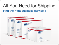 All You Need for Shipping. photo of packages and flat rate boxes. Find the right business service