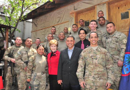 Congresswoman Bordallo meets with servicemember in Afghanistan