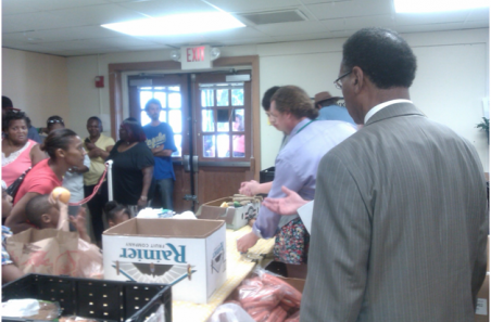 Congressman Cleaver helps serve food to families at Kansas City’s St. Paul’s Episcopal Church