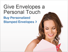 Give Envelopes a Personal Touch. Buy Personalized Stamp Envelopes photo of woman opening personalized stamped envelope