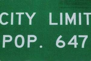 City limits sign